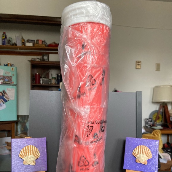 Tupperware 12oz Watermelon Tumblers Set of four with white covers NEW/NOT pink - Picture 1 of 5